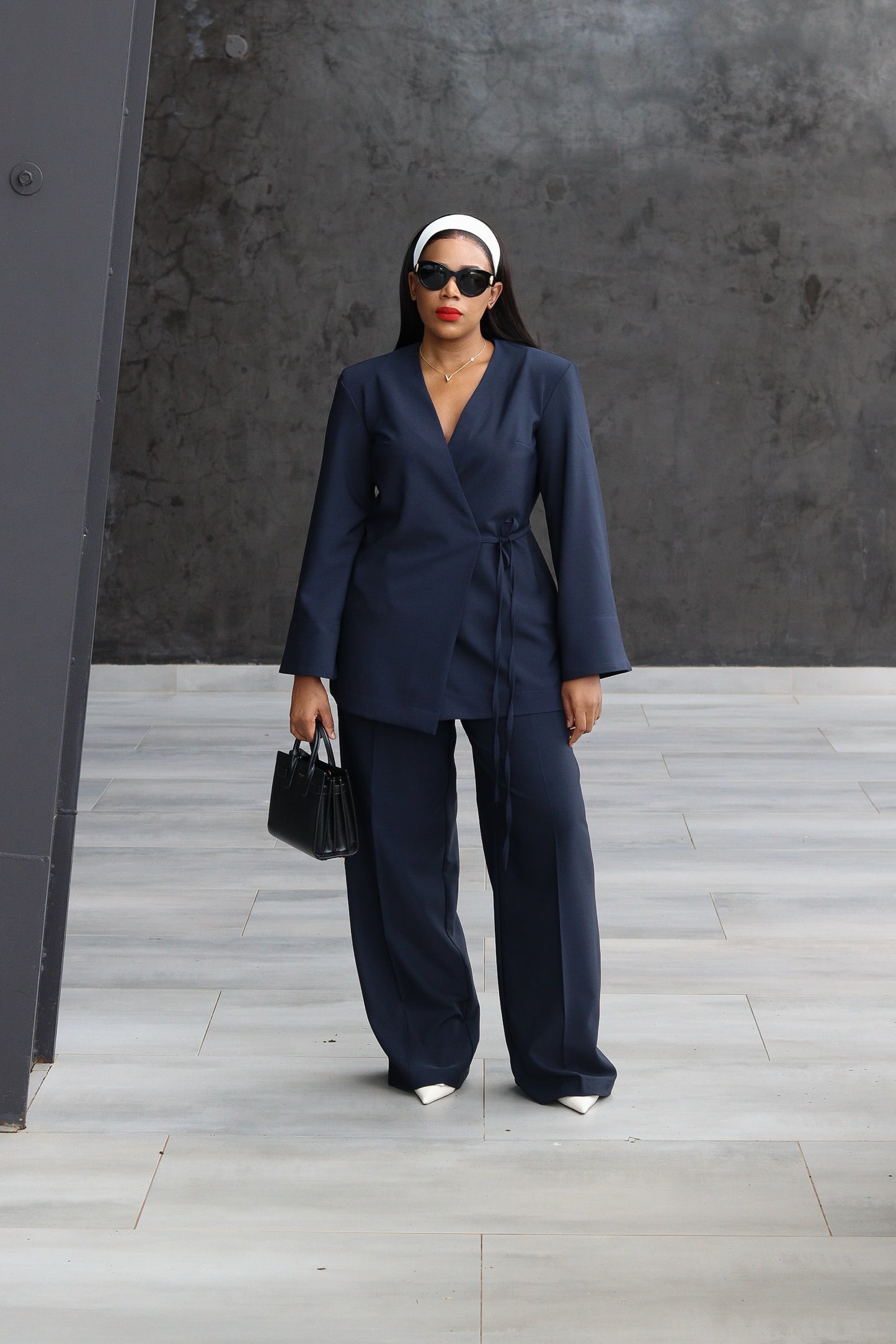 !!Navy Wrap Top Set( Pre-Order)