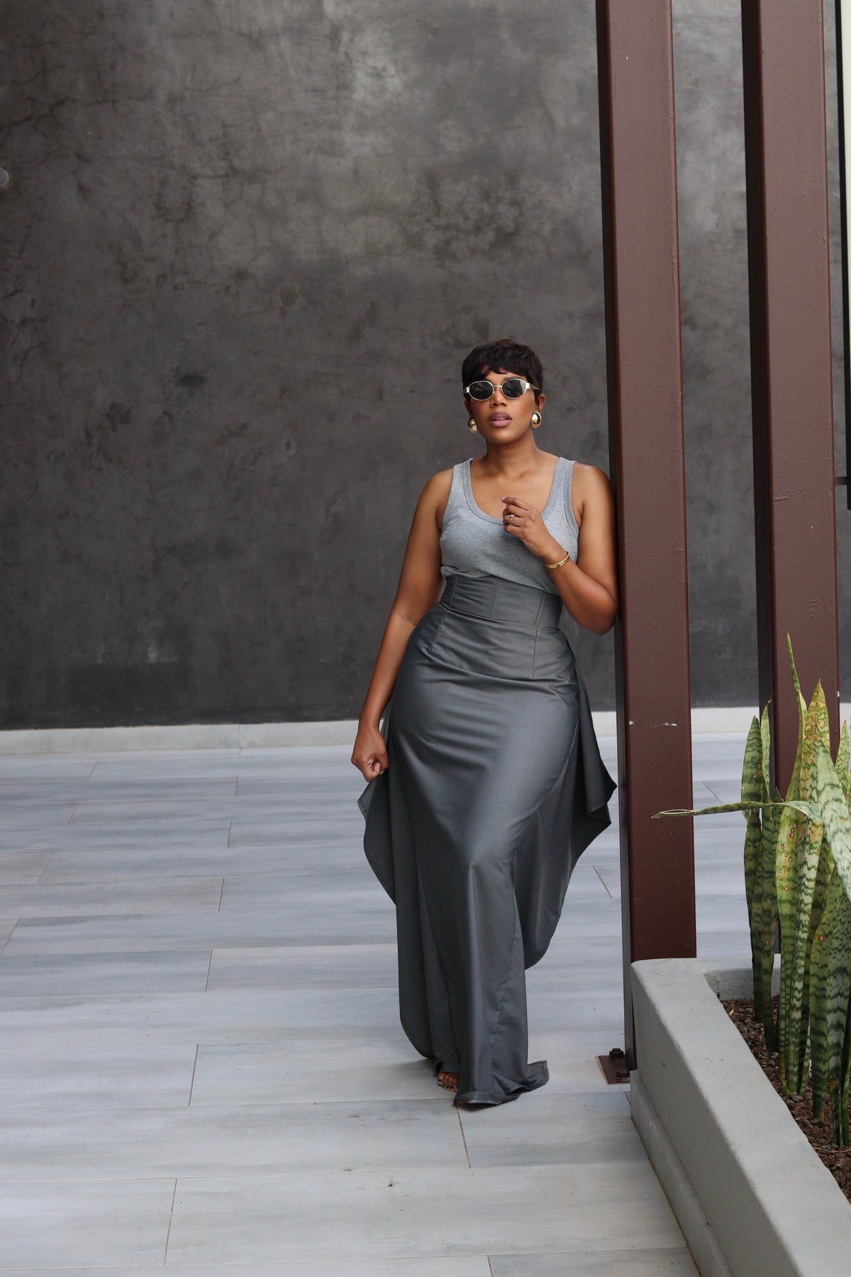 !!!!!!!!!!!!!! Grey side draped skirt( Available on preorder)