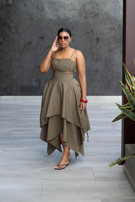 !!!!!!!Olive Two-piece Set( Available on Pre-order)