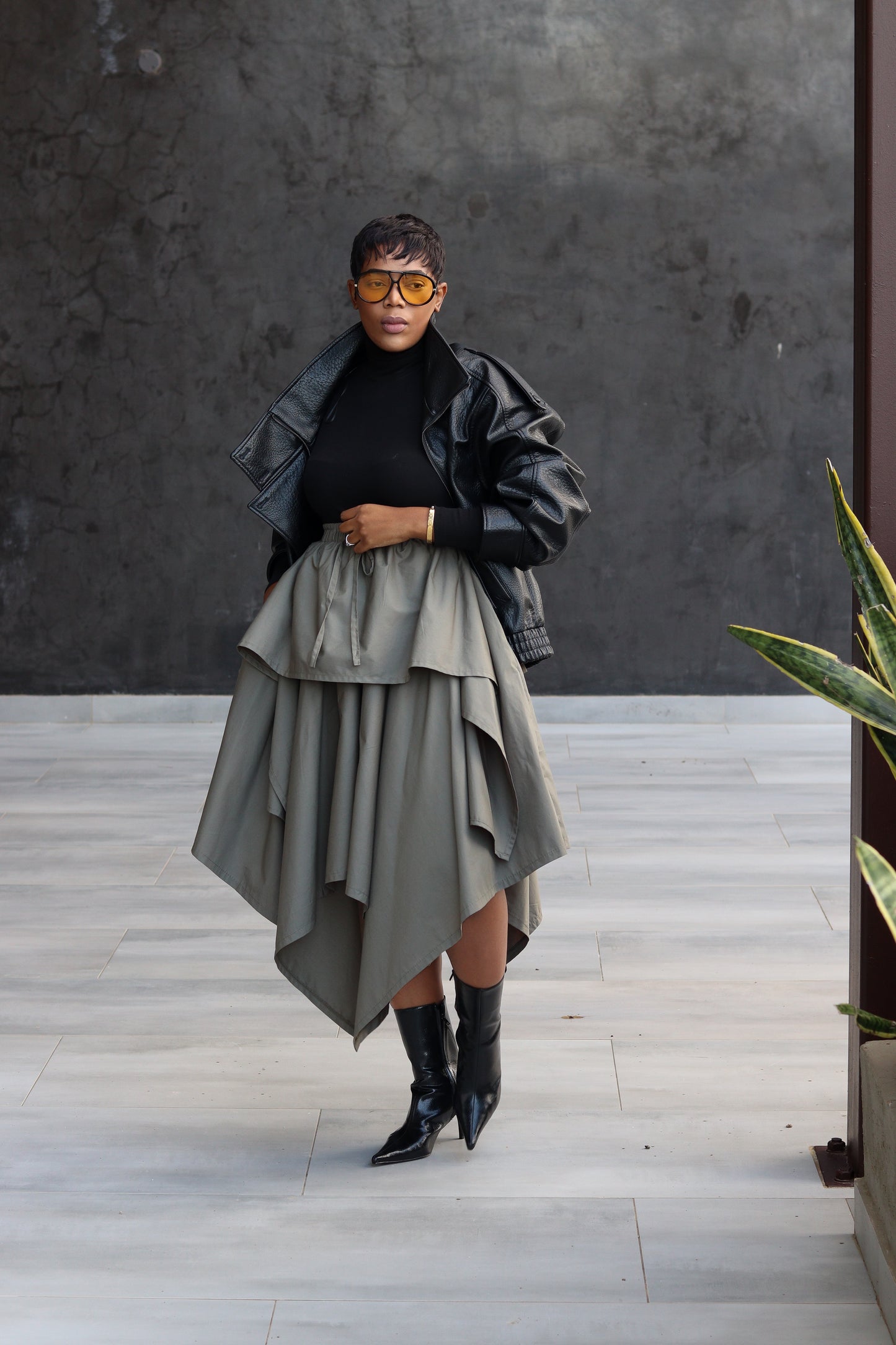 !!!!!!!!!!!!Olive Layered Skirt(Shipped with 7 Working days