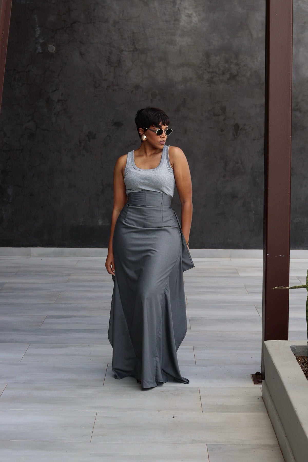 !!!!!!!!!!!!!! Grey side draped skirt( Available on preorder)