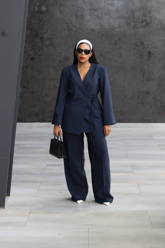!!Navy Wrap Top Set( Pre-Order)