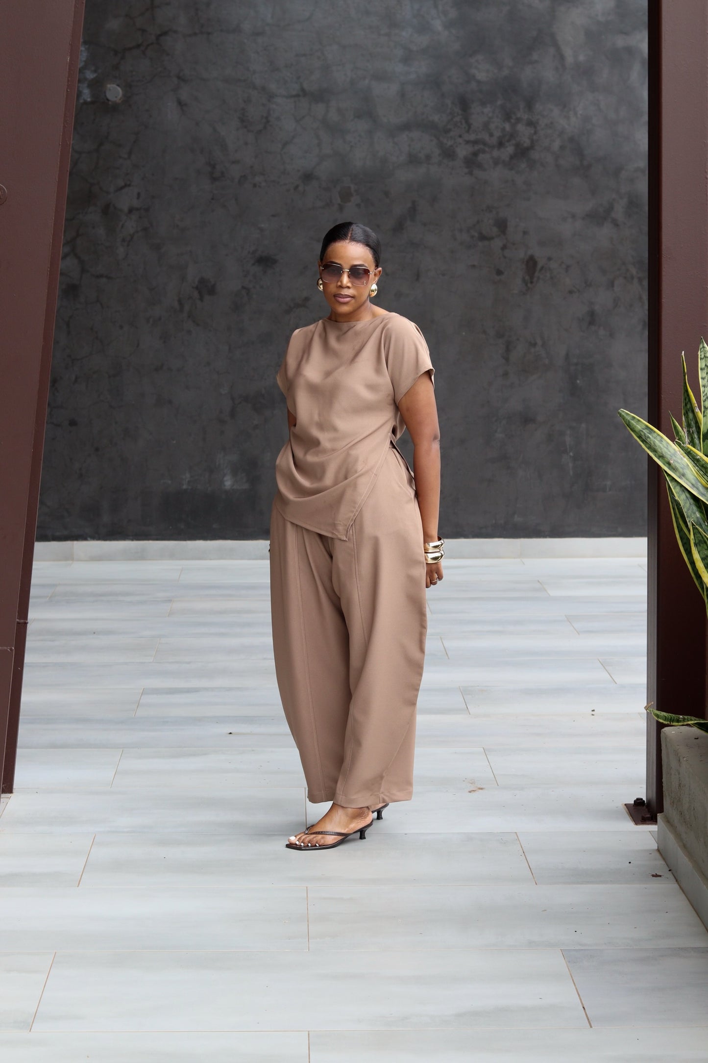 !!!!!!!!Taupe Relaxed TwoPiece