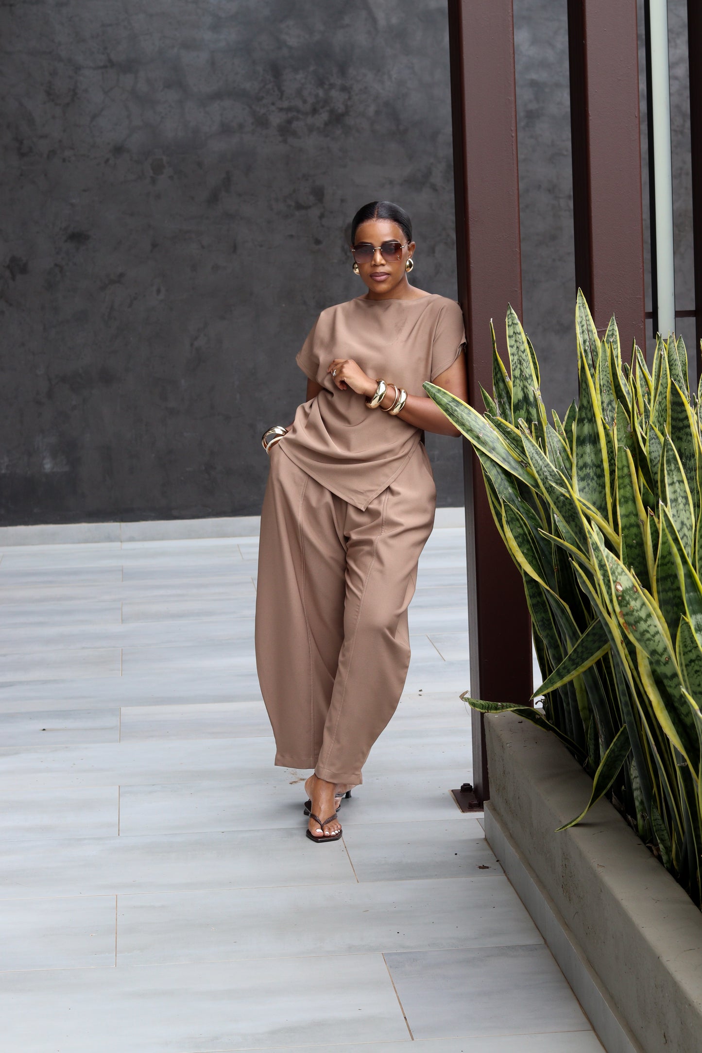 !!!!!!!!Taupe Relaxed TwoPiece
