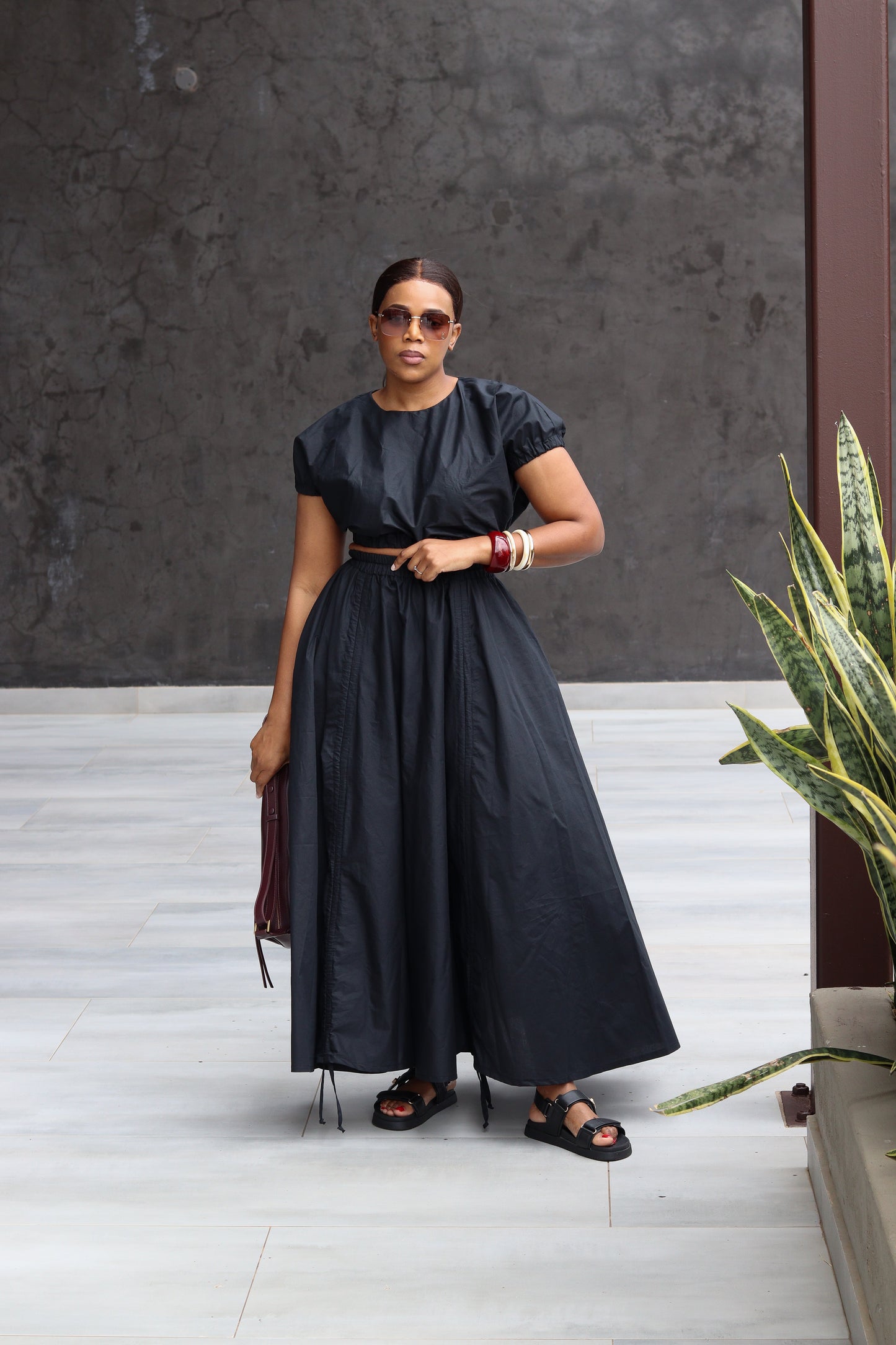 !!!!!Black Ruched Two piece set( pre-order)