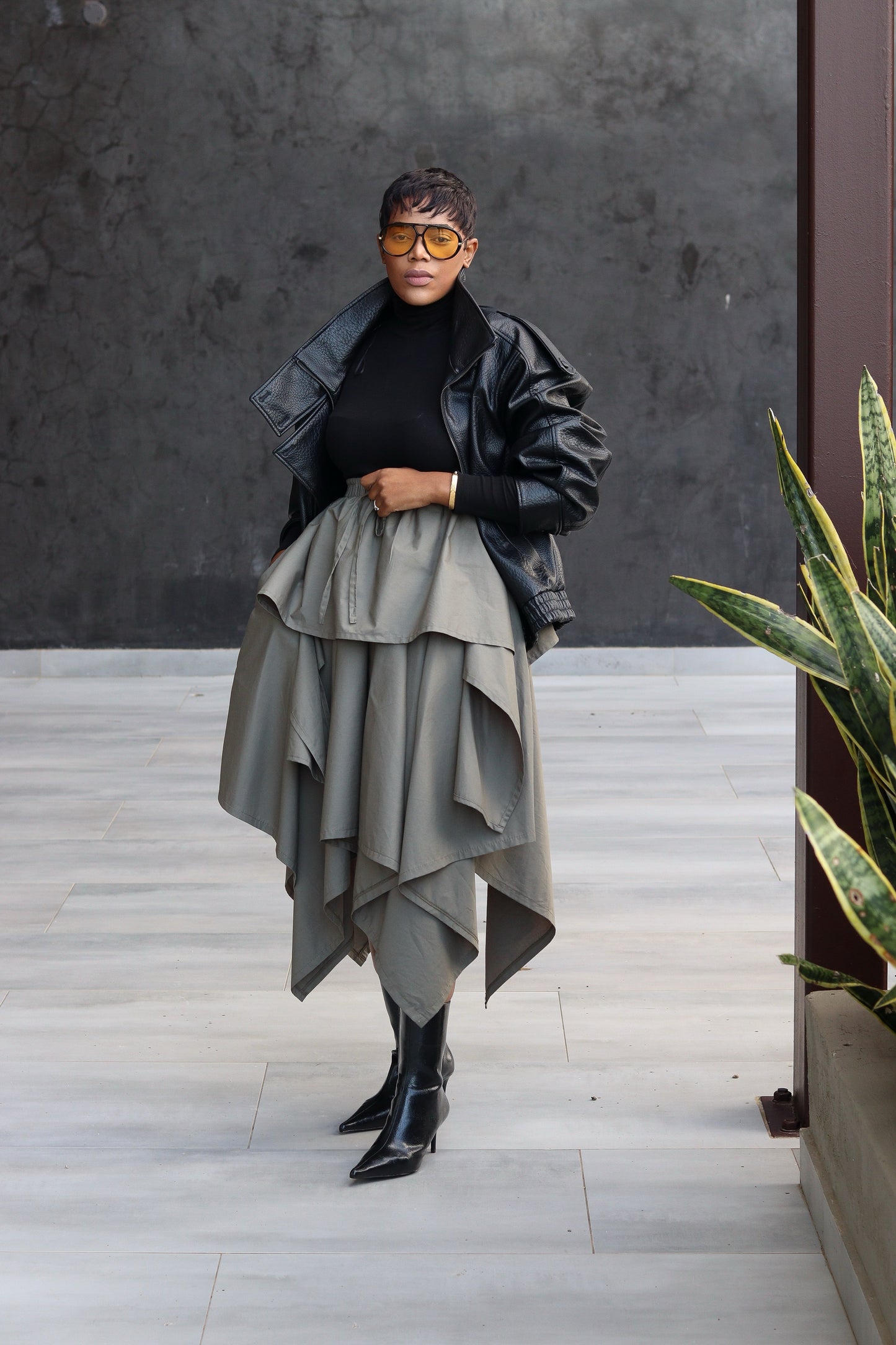 !!!!!!!!!!!!Olive Layered Skirt(Shipped with 7 Working days